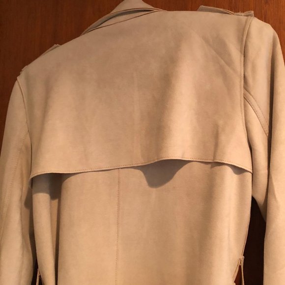 Philosophy Republic Clothing, Sz: XS, faux suede, trench coat, NWT, Color: Pearl - Picture 3 of 14